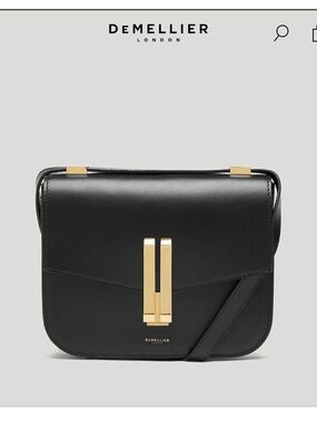 DeMellier Black Leather Mini Crossbody Bag with Gold Hardware Vancouver